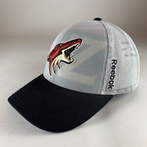 Arizona Coyotes NHL White Black Reebok Center Ice Snapback Trucker Hat